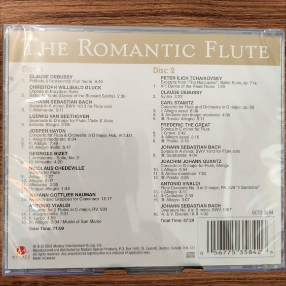 The Romantic Flute Music CD - Vivaldi Haydn Beethoven 2003 NEW 2 CD Set - Picture 2 of 3